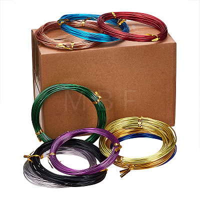 Pack of 10 rolls Multicolor Round Aluminum Wire Jewelry Making Beading Craft Wire AW-PH0001-01-1.5mm-1