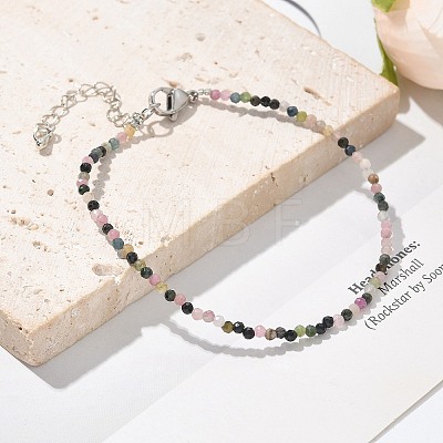Natural Multicolor Tourmaline Bead Bracelets BJEW-JB04555-06-1