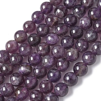 Natural Amethyst Beads Strands G-M445-8MM-01D-1