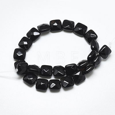Natural Black Onyx Beads Strands G-S357-D01-11-1