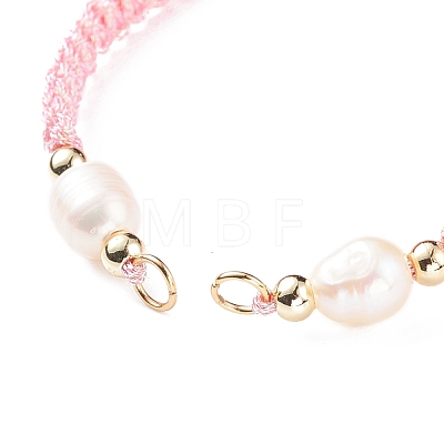 Half Finished Polyester Braided Pearl Bracelet AJEW-JB01128-04-1