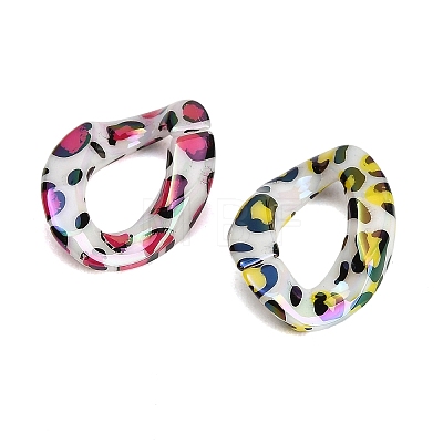 UV Plating Printed Opaque Acrylic Beads AC-CBAEEF4-23-1