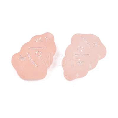 Frosted Transparent Acrylic Beads OACR-P029-04B-03-1