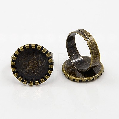 Brass Adjustable Ring Components KK-G233-M05-1