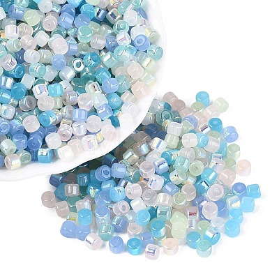 FGB Imitation Jade Colours Glass Seed Beads SEED-Q040-07A-C06-1