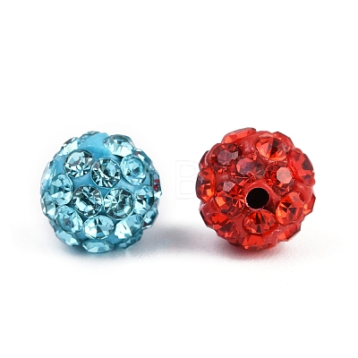 Polymer Clay Rhinestone Beads RB-H284-6MM-Half-M-1