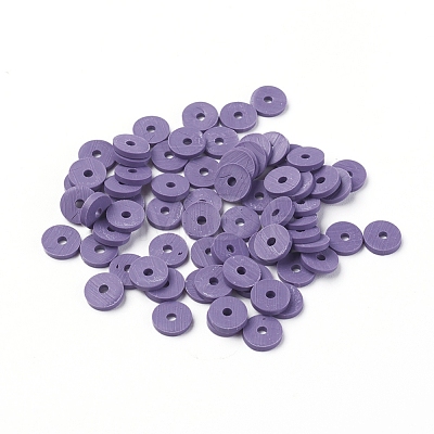 Flat Round Handmade Polymer Clay Beads CLAY-R067-6.0mm-03-1