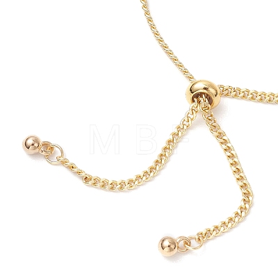Brass Paperclip Chains & Curb Chains Slider Bracelets for Women BJEW-JB11809-1