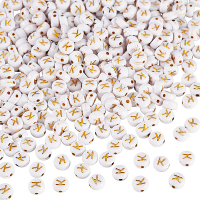 500Pcs Plating Acrylic Beads PACR-TADJ0001-01K-1