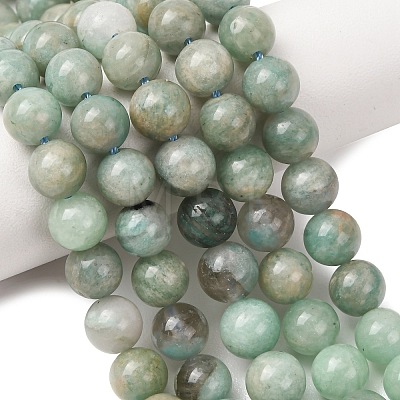 Natural Amazonite Beads Strands G-F461-12-8mm-01B-1