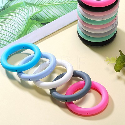 9Pcs Ring Food Grade Eco-Friendly Silicone Beads JX895E-1