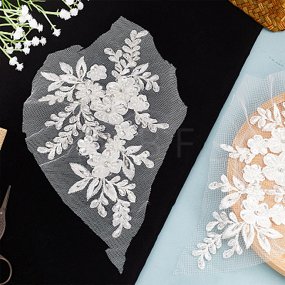 Flower Pattern Polyester Computerized Embroidery Appliques DIY-WH0304-580-1