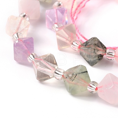Natural Amethyst & Citrine & Rose Quartz & Prehnite & Quartz Crystal Beads Strands G-J390-A04-1