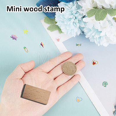 Square Wooden Stamps DIY-WH0546-010-1