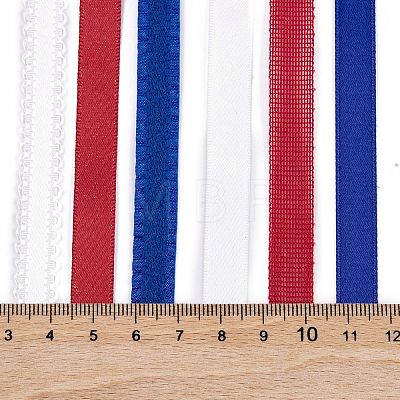 18 Yards 6 Styles Independence Day Polyester & Polycotton Ribbons Sets SRIB-A015-02B-01-1