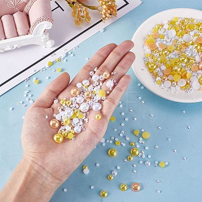 60g Resin patch multi size mixed pearl patch DIY jewelry accessories(2 bags) JX586D-1