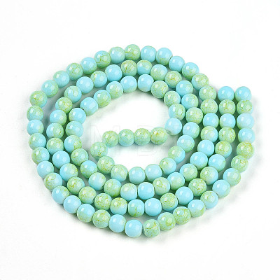 Baking Painted Glass Beads Strands DGLA-N003-8mm-C04-1