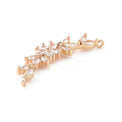 Brass Pave Clear Cubic Zirconia Connector Charms ZIRC-K088-01KCG-1