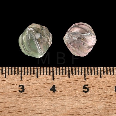 Two-tone Transparent Glass Beads GLAA-H041-02D-1