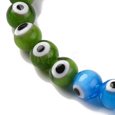 Chakra Theme Handmade Evil Eye Lampwork Beads Strands LAMP-G164-06B-1