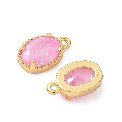 Brass Crushed Ice Cut Cubic Zirconia Pendants KK-D024-24B-G-1