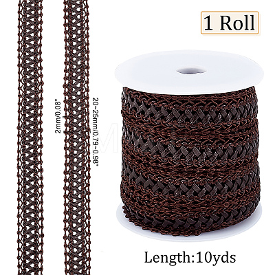   10 Yards PU Imitation Leather Ribbon OCOR-PH0001-80B-1