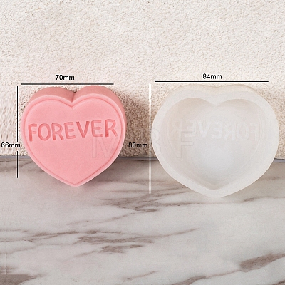 DIY Silicone Heart with Word Soap Molds PW-WG13454-09-1