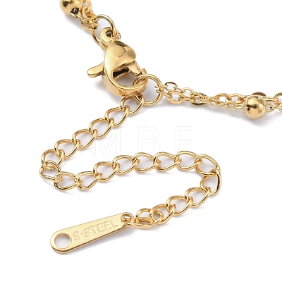 304 Stainless Steel Cable & Satellite Chains Double Layer Multi-strand Bracelet BJEW-E092-04G-1