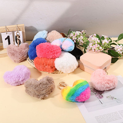 24Pcs Cloth Plush Keychains KEYC-WH0038-68-1