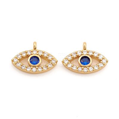 Brass Micro Pave Cubic Zirconia Charms LS-ZIRC-G169-07G-1