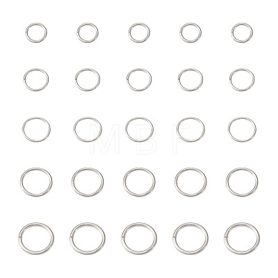 Kissitty 100Pcs 5 Style 925 Sterling Silver Open Jump Rings STER-KS0001-02-1