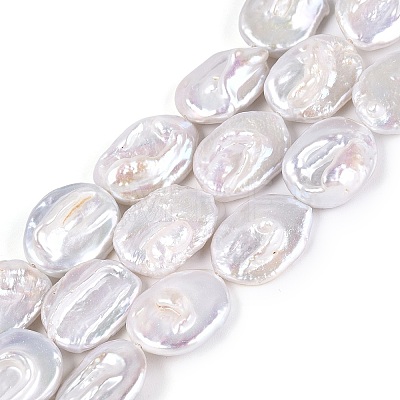 Natural Nucleated Baroque Keshi Pearl Beads Strands PEAR-S022-B-01-1