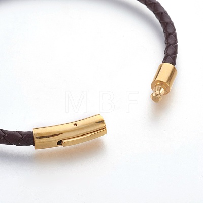 Braided Leather Cord Bracelet Making MAK-L018-02A-01-1