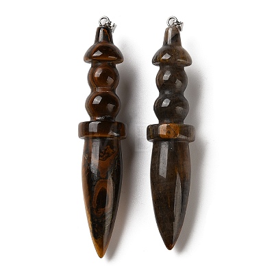Natural Tiger Eye Big Pendants G-H338-03P-04-1