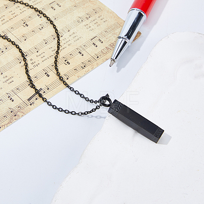 1Pc 304 Stainless Steel Cuboid Pendant Urn Ashes Necklaces NJEW-FH0001-35A-1