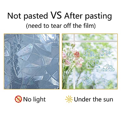 Waterproof PVC Colored Laser Stained Window Film Static Stickers DIY-WH0314-104-1