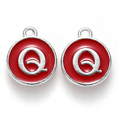 Platinum Plated Alloy Enamel Charms LS-ENAM-S118-03Q-P-1