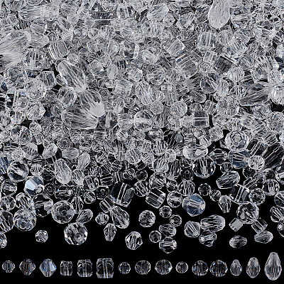 820Pcs Transaparent Glass Beads Strands GLAA-SP0001-40-1