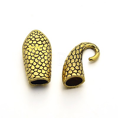 Tibetan Style Alloy Hook and Snake Head Clasps TIBE-A19577-AG-RS-1