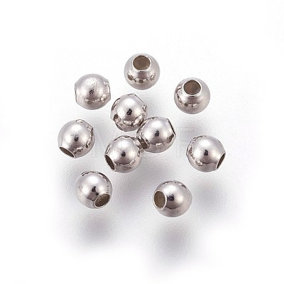 Anti-Tarnish Rhodium Plated 925 Sterling Silver Stopper Beads STER-E062-07P-1