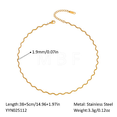 Stainless Steel Wavy Snake Chain Necklaces for Women LS-MB0752-1-1