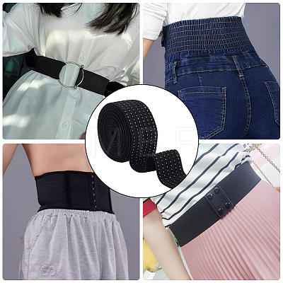 5 Yards Flat Polyester Elastic Wide Band OCOR-WH0090-052A-1