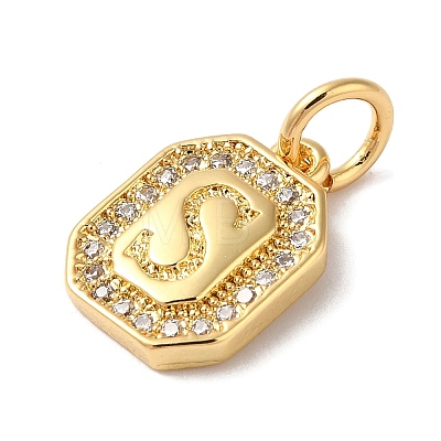 Real 18K Gold Plated Brass Micro Pave Clear Cubic Zirconia Pendants KK-L216-002G-S-1