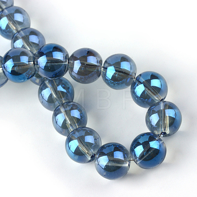 Electroplate Glass Beads Strands X-EGLA-Q062-8mm-A14-1