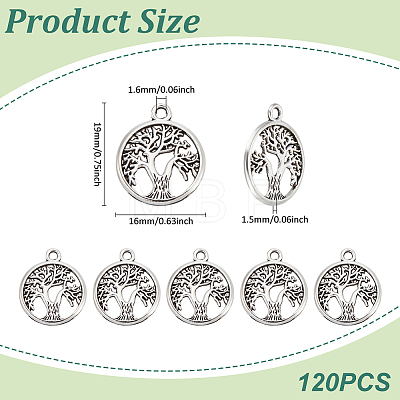 120Pcs Tibetan Style Alloy Pendants FIND-UN0007-20AS-1