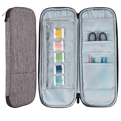 Polyester Cloth Crochet Hook Storage Zipper Bags AJEW-CY0002-96-1