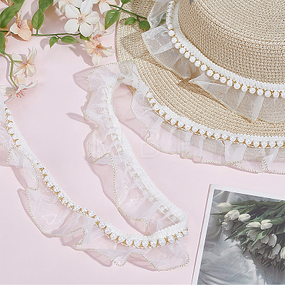 5 Yards Polyester Lace Ribbons OCOR-GF0006-14B-02-1