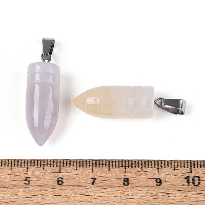 Natural Grey Agate Pendants G-N349-16P-08-1