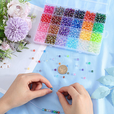 1440Pcs 24 Colors Transparent Acrylic Beads MACR-SP0001-51B-1