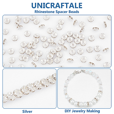 Unicraftale 500Pcs Iron Rhinestone Spacer Beads RB-UN0001-12-1